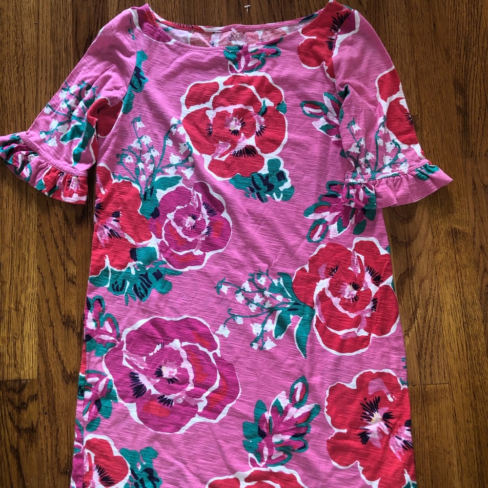 GUC Lilly Pulitzer Pink Floral Shift Dress Small